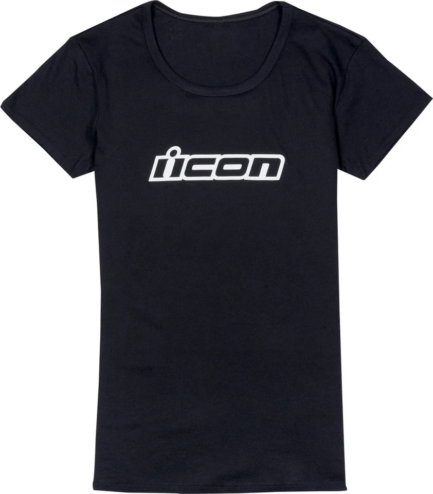 Camiseta negra de manga corta Icon Clasicon para mujer Foto 1 de 1