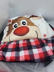 Herren Weiß Rentier Weihnachten Langarm T-Shirt Passender Pyjama Set Gr. XL - Bild 1 von 3
