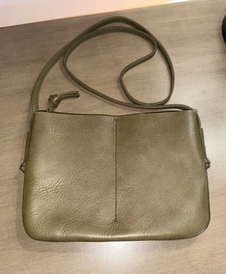 MADEWELL The Knotted Crossbody bag purse Olive green leather $118 EUC - Image 1 of 4