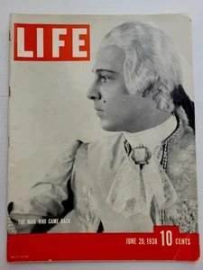 Life Magazine Vol. 4 No. 25 Jun 20, 1938 Original | Valentino Cover | VG- 3.5 - Picture 1 of 12