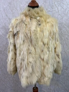 Vintage Arctic Fox Fur Coat – Natural Spotted Fox Jacket – Cream Beige Real Fox - Picture 1 of 8
