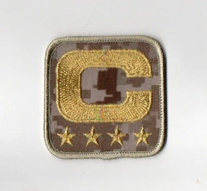 2025 Football Season CAMO Generic Four 4-⭐⭐⭐⭐ Star Iron-on CAPTAIN GOLD C-PATCH - Picture 1 of 5