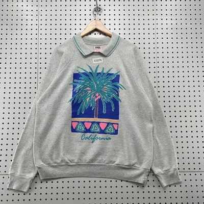 Sudadera De Colección California Palm Trees Cuello Mujer XL Gris Polar EE. UU. Foto 1 de 4