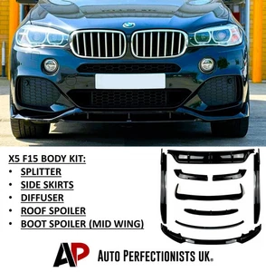 BMW X5 F15 Gloss Black Body Kit - Splitter Spoiler Diffuser Skirts M Sport 13-18 - Picture 1 of 16