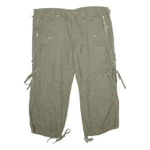 NO BOUNDARIES Mädchen Cargo Shorts Leinenmischung grün L W40 Kordelzug Tasche - Bild 1 von 6