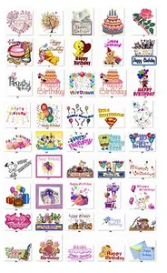 30 personalisierte Happy Birthday Wünsche Adressetiketten (HB1) - Bild 1 von 3