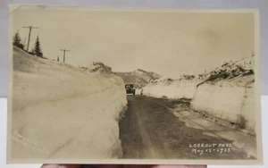 LOOKOUT PASS - May 12 1933 - REAL PHOTO - POST CARD - posted - #2309 - damaged - Picture 1 of 11