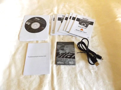 LOT OF VIVITAR VIVICAM S332 CAMERA CD ROM 2009-2012, EASY GUIDES, & USB CABLE - Image 1 of 4