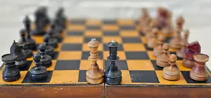 Very Rare Soviet Chess Set Weighted Wooden 1930s Vintage Chess Antique Old USSR - Picture 1 of 17