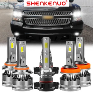 For 2007-2014 Chevy Suburban Tahoe 6x 6000K LED Headlights + Fog Light Bulbs V15 - Bild 1 von 17