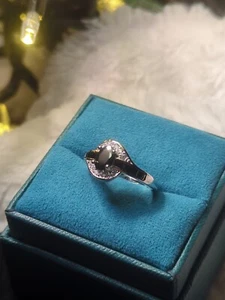 Bellissima pietra di onice nera in argento sterling (.925) misura 8 - Foto 1 di 9