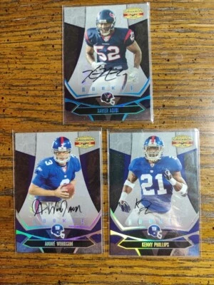 2008 Donruss Gridiron Gear 3 Auto RC Xavier Adibi, Kenny Phillips, Andre Woodson - Image 1 of 4