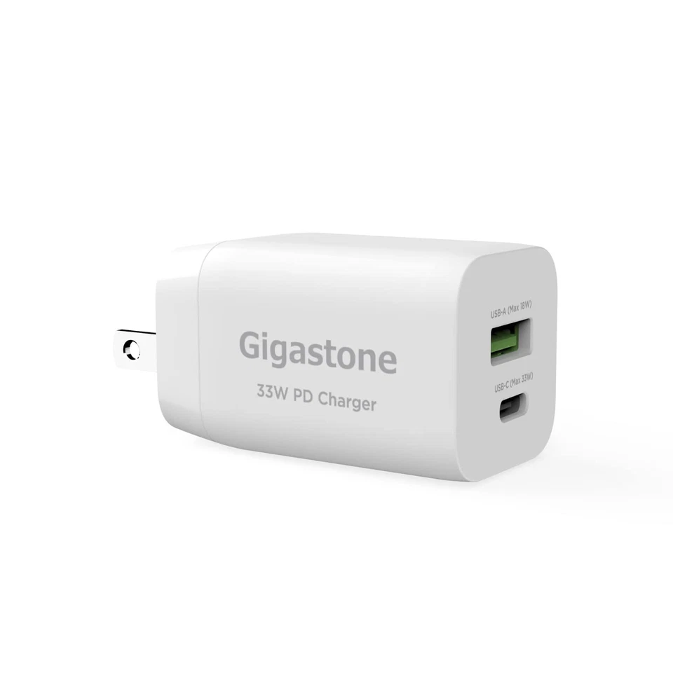 Adaptador de energia Gigastone 30W carregador USB C Power Go portas duplas PPS 33W - Imagem 1 de 4