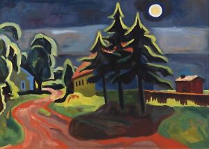 House on the Bend in the Road : Karl Schmidt-Rottluff : Archival Art Print