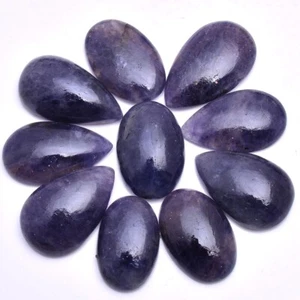 10 Pcs Natural Iolite Cabochon Untreated 20mm-24mm Loose Gemstones Lot Wholesale - Picture 1 of 4