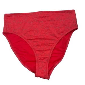 Jessica Simpson Women's Flower Printed Hi-Waist Bikini Bottoms Swim Large L - Picture 1 of 5