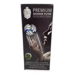 Premium Duschfilter New Wave Enviro Produkte glänzend weiß Oberfläche NEU NOS VERSIEGELT - Bild 1 von 6