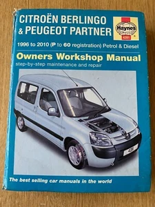 Citroen Berlingo Peugeot Partner M49 Haynes Workshop Repair Manual 96-2010 - Picture 1 of 24