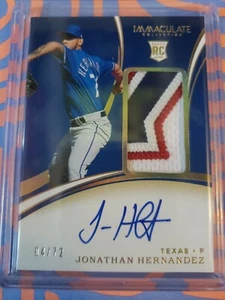 Immaculate Collection #102 Jonathan Hernández 2020 parche automático 04/72 novato RPA - Imagen 1 de 2