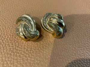 Vintage pierced earrings gold And Silver, Glitter And Sparkling Accent - Picture 1 of 3