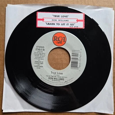 DON WILLIAMS True Love/Learn To Let It Go 45 7" Record Vinyl Records - Image 1 of 2