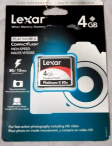 Lexar Platinum II Compact Flash 4 GB SEALED - Picture 1 of 5