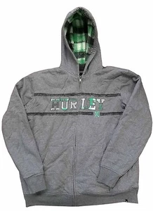 Hurley Boys Sherpa Fleece Lined Full Zip Jacket Medium Grey Heather - Picture 1 of 1