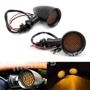2X Motorcycle Bullet Indicator LED Turn Signal Brake Light For Bobber Cafe Racer - Picture 1 of 9