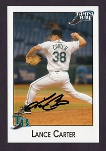 LANCE CARTER Signed Photograph Tampa Bay Devil Rays BASEBALL Photo Autographed - Picture 1 of 1