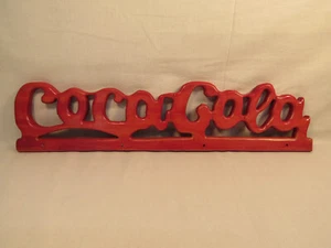 Vintage Wood COCA COLA Wall Plaque Sign 21.5" X 5" Estate Find - Picture 1 of 8