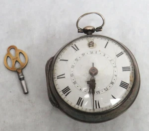1715 RICH STEPHENS LONDON STERLING SILVER PAIRED CASE FUSEE POCKET WATCH WORKING - Picture 1 of 11