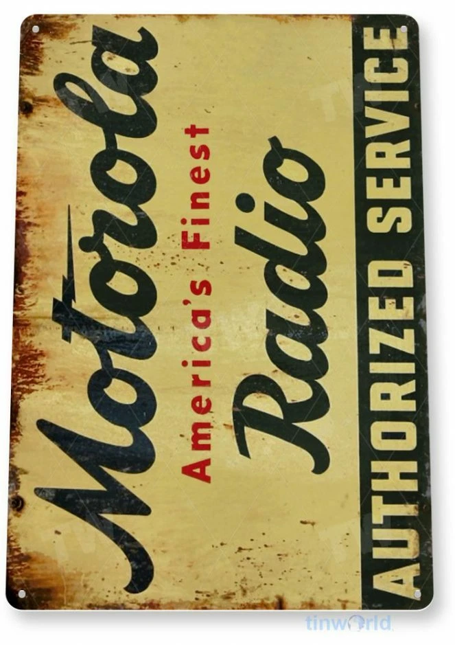 MOTOROLA RADIO 11 X 8 TIN SIGN NOSTALGIC REPRODUCTION ADVERTISEMENT - Image 1 of 1