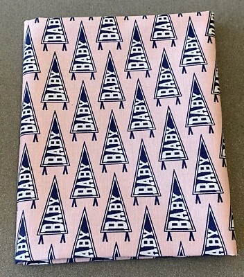 Tela acolchada de algodón Fat Quarter Riley Blake "Hello Baby" rosa azul pancartas Foto 1 de 2