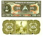 -r Reproduction NOTE Nicaragua 25 Pesos 1910 SPECIMEN Pick #47s  3739R
