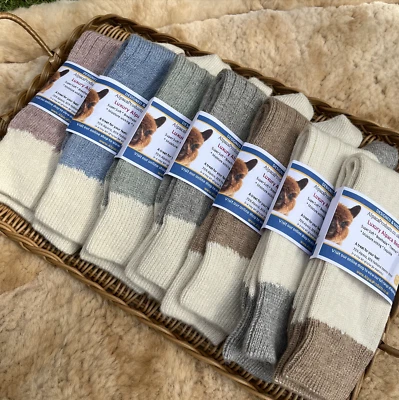 Calcetines Cama 70% ALPACA / 30% Lana Merino Colores Pastel Lujosos-Térmicos-Cálidos Foto 1 de 4