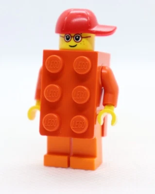 REDDISH ORANGE BRICK BODY Red Torso Child Hat BAM LEGO Minifigure Mini Figure - Image 1 of 4