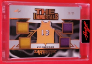 TARJETA JERSEY USADA DEL JUEGO WILT CHAMBERLAIN #12/15 HOJA ULTIMATE IMMORTALS LA LAKERS - Imagen 1 de 3