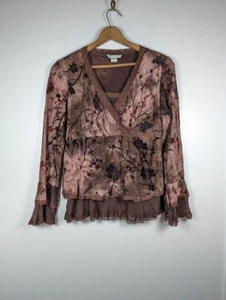 Y2K Babydoll Top Large Fairy Grunge Goblincore Samt Burnout Whimsigoth Spitze - Bild 1 von 11