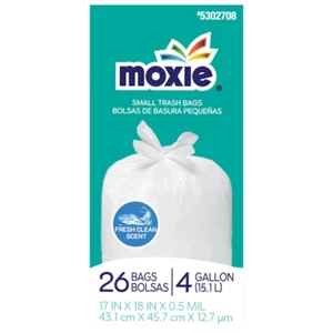 MOXIE Cesta de basura de plástico interior blanca con solapa para atar bolsa de basura 50 - unidades - Imagen 1 de 10