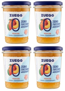 4x Zuegg Zero Pesche Pfirsiche Marmelade Jam Ohne Zuckerzusatz 220g Glas - Bild 1 von 5