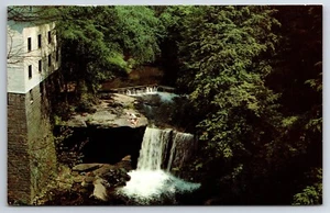 OLD MILL AND LANTERMAN FALLS Youngstown Ohio flour mill postcard D6 - Picture 1 of 2