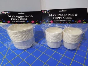 40 Assrtd Nuts & Party Cups, Standard, 2" & 1.25" Diameter Standard, White NEW! - Picture 1 of 5