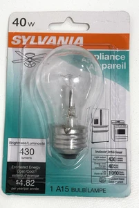 SET OF 2 Sylvania 40W Appliance Light Bulb A15 NEW - Picture 1 of 2