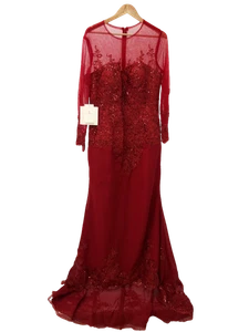 LANTINGS Ladies UK 14-16 Red Embellished Mesh Detailed Maxi Dress New With Tags - Picture 1 of 13