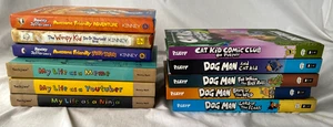 11 HARDBACK KID BOOKS..DOG MAN..WIMPY KID..MY LIFE AS..CAT KID - Picture 1 of 5