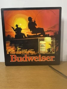 VTG Lighted Budweiser Trout Fishing “This One’s For You” Sign-Works Great - Picture 1 of 4