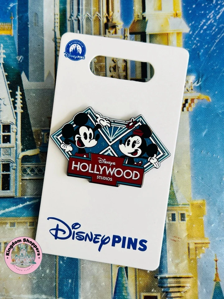 Prendedor de Mickey y Minnie Mouse 2025 de los parques de Disney Hollywood Studios OE Foto 1 de 1