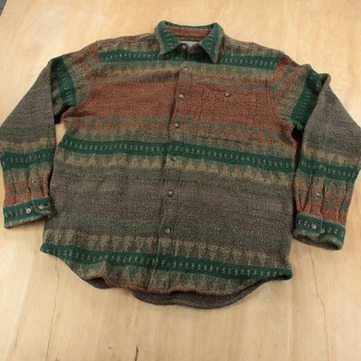 vtg 90s THE TERRITORY AHEAD thick woven blanket southwestern navajo shirt LARGE - Image 1 of 4