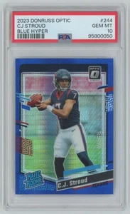 2023 Donruss Optic BLUE HYPER C.J. Stroud Rookie PSA 10 Texans #244 C23 - Picture 1 of 2
