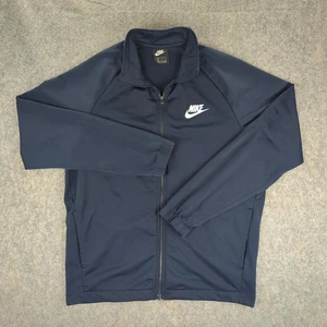 Nike Jacket Mens XL Navy Blue Full Zip Track Training Athletic Swoosh Logo - Picture 1 of 8